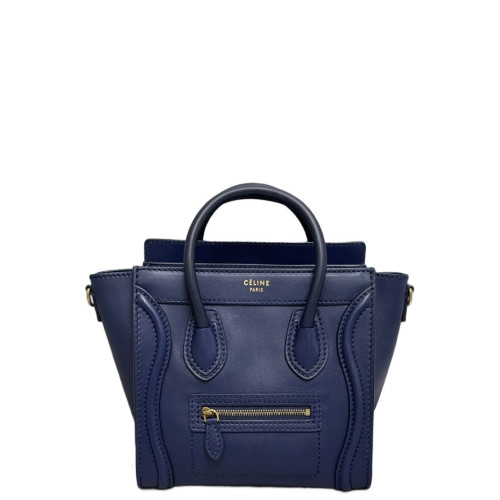 Celine Nano Luggage Calfskin Blue