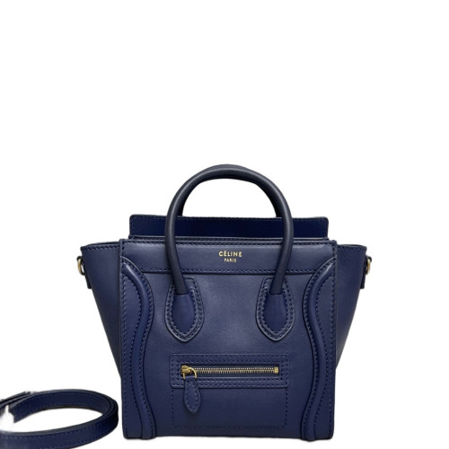 Celine Nano Luggage Calfskin Blue