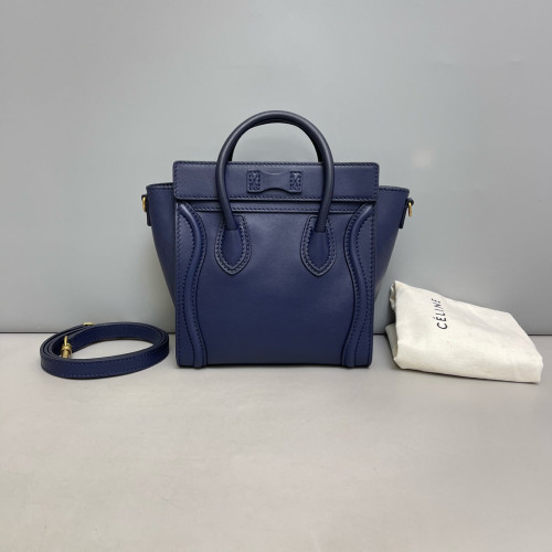 Celine Nano Luggage Calfskin Blue