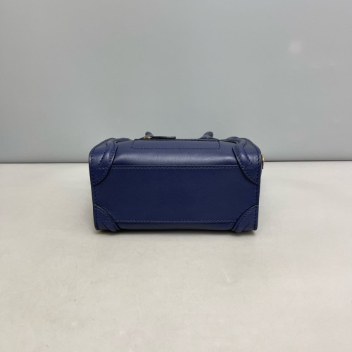 Celine Nano Luggage Calfskin Blue