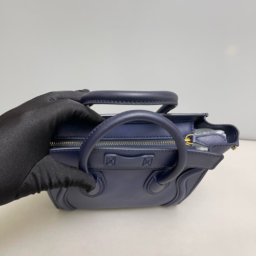 Celine Nano Luggage Calfskin Blue