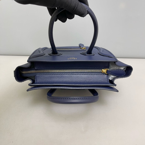 Celine Nano Luggage Calfskin Blue