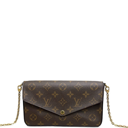 Louis Vuitton Pochette Felicie Chain Wallet Monogram Brown