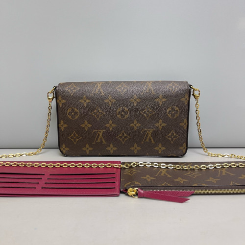 Louis Vuitton Pochette Felicie Chain Wallet Monogram Brown