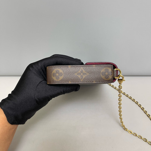 Louis Vuitton Pochette Felicie Chain Wallet Monogram Brown