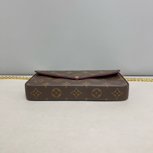 Louis Vuitton Pochette Felicie Chain Wallet Monogram Brown