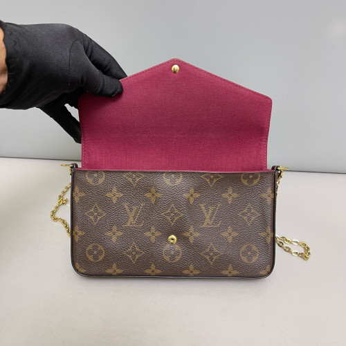Louis Vuitton Pochette Felicie Chain Wallet Monogram Brown