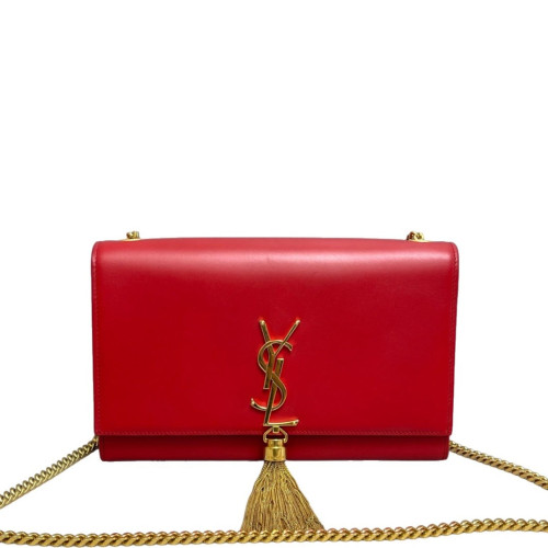 Yves Saint Laurent Medium Kate Crossbody Bag Calfskin Red