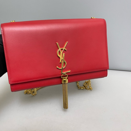 Yves Saint Laurent Medium Kate Crossbody Bag Calfskin Red