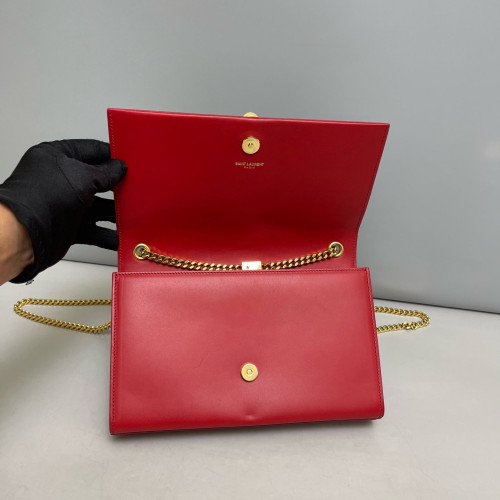 Yves Saint Laurent Medium Kate Crossbody Bag Calfskin Red