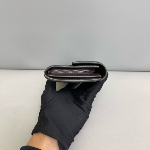 Bottega Veneta Continental Wallet Lambskin Intrecciato Nappa Dark Brown