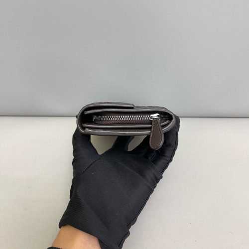 Bottega Veneta Continental Wallet Lambskin Intrecciato Nappa Dark Brown