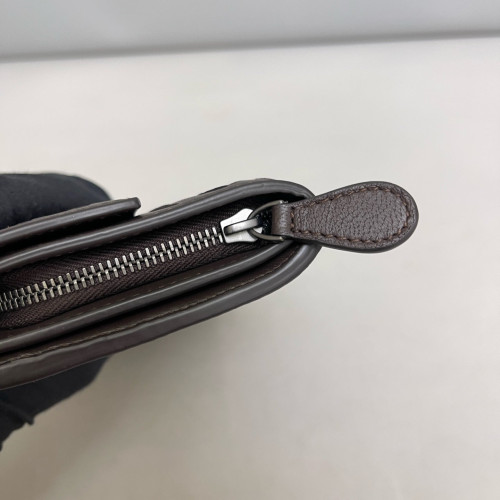 Bottega Veneta Continental Wallet Lambskin Intrecciato Nappa Dark Brown