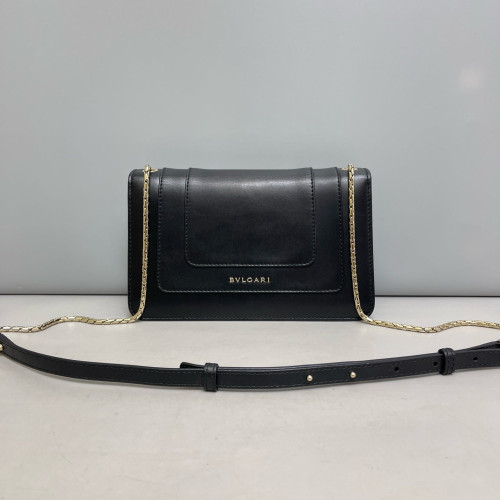 Bvlgari Medium Serpenti Forever Shoulder Bag Calfskin Black