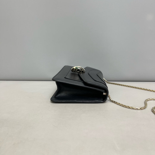Bvlgari Medium Serpenti Forever Shoulder Bag Calfskin Black