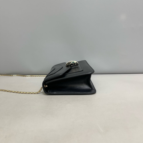 Bvlgari Medium Serpenti Forever Shoulder Bag Calfskin Black
