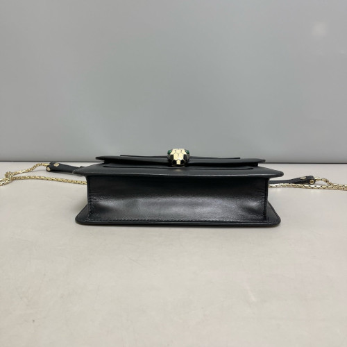 Bvlgari Medium Serpenti Forever Shoulder Bag Calfskin Black