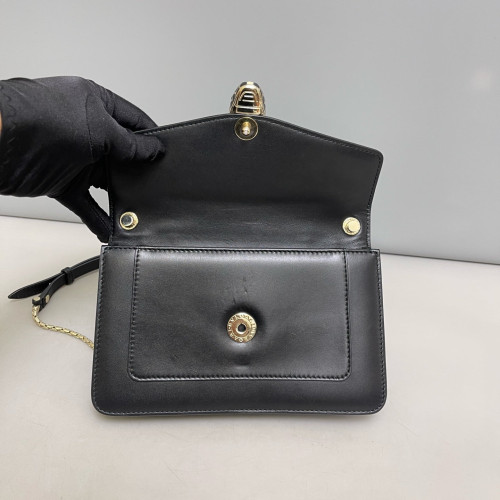 Bvlgari Medium Serpenti Forever Shoulder Bag Calfskin Black