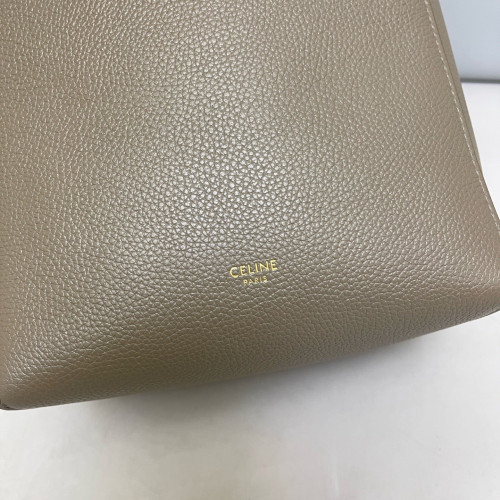 Celine Sangle Small Bucket Bag Grained Calfskin Grey Celine Sangle Small Bucket Bag Grained Calfskin Grey