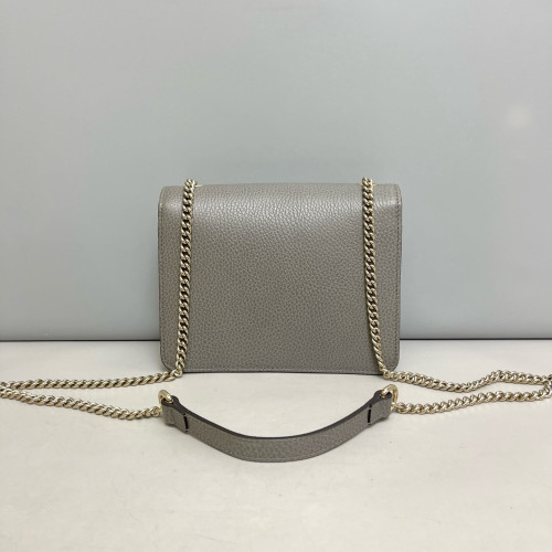 Gucci Small Interlocking G Shoulder Bag Grained Calfskin Grey Gucci Small Interlocking G Shoulder Bag Grained Calfskin Grey