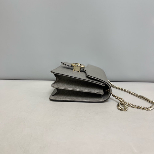 Gucci Small Interlocking G Shoulder Bag Grained Calfskin Grey Gucci Small Interlocking G Shoulder Bag Grained Calfskin Grey