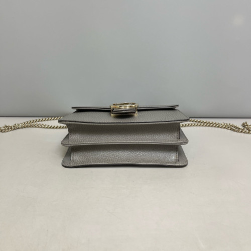 Gucci Small Interlocking G Shoulder Bag Grained Calfskin Grey Gucci Small Interlocking G Shoulder Bag Grained Calfskin Grey