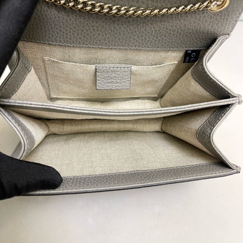 Gucci Small Interlocking G Shoulder Bag Grained Calfskin Grey Gucci Small Interlocking G Shoulder Bag Grained Calfskin Grey