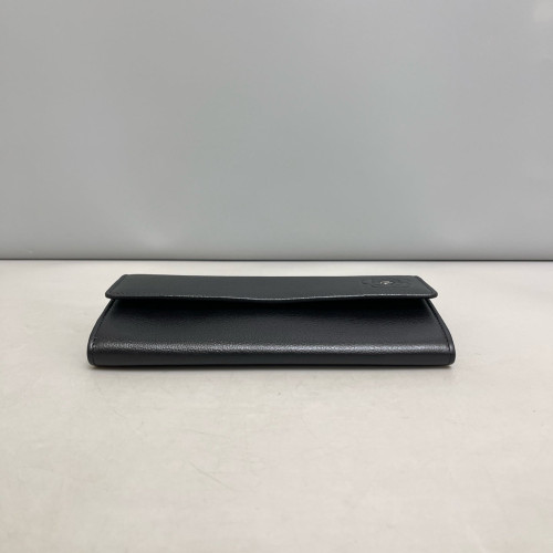 Chanel Camellia Continental Wallet Calfskin Black