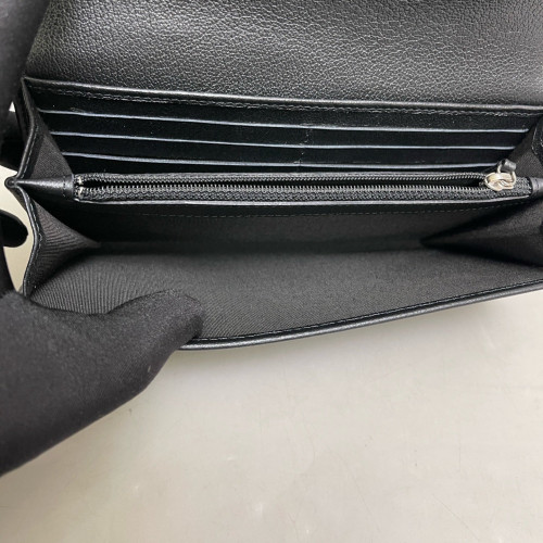 Chanel Camellia Continental Wallet Calfskin Black