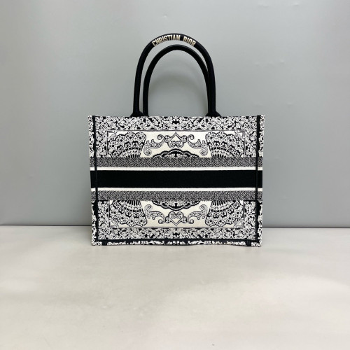 Dior Medium Book Tote Canvas Black Beige Dior Medium Book Tote Canvas Black Beige