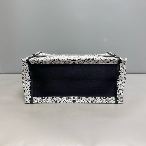 Dior Medium Book Tote Canvas Black Beige Dior Medium Book Tote Canvas Black Beige