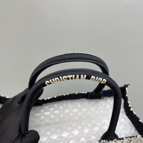 Dior Medium Book Tote Canvas Black Beige Dior Medium Book Tote Canvas Black Beige