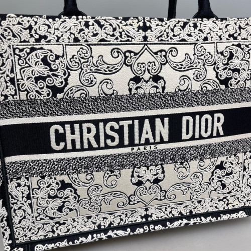Dior Medium Book Tote Canvas Black Beige Dior Medium Book Tote Canvas Black Beige
