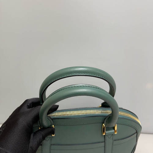 Burberry Small Orchard Bowling Bag Calfskin Green