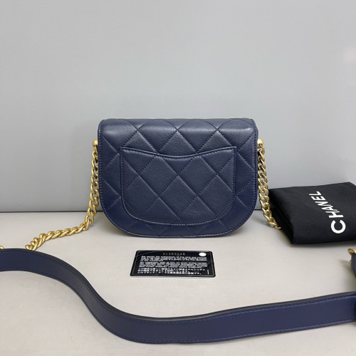 Chanel Quilted Mini Flap Calfskin Dark Blue