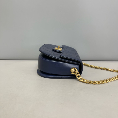 Chanel Quilted Mini Flap Calfskin Dark Blue