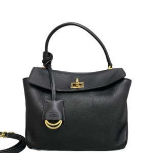Balenciaga Rodeo Mini Handbag Grained Calfskin Black