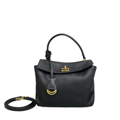 Balenciaga Rodeo Mini Handbag Grained Calfskin Black