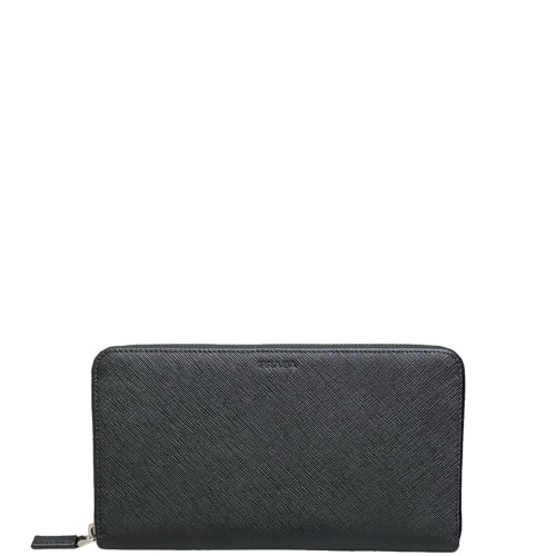 Prada Zip Around Wallet Saffiano Calfskin Black Prada Zip Around Wallet Saffiano Calfskin Black