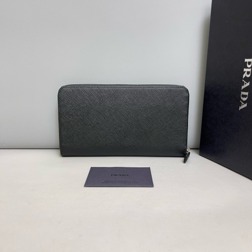 Prada Zip Around Wallet Saffiano Calfskin Black Prada Zip Around Wallet Saffiano Calfskin Black