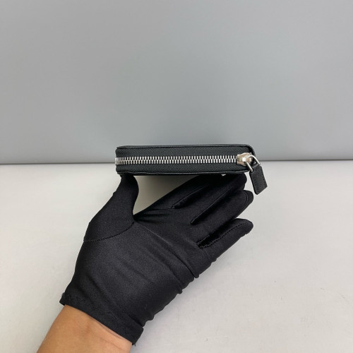 Prada Zip Around Wallet Saffiano Calfskin Black Prada Zip Around Wallet Saffiano Calfskin Black