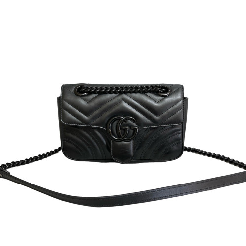 Gucci Mini GG Marmont Calfskin Black