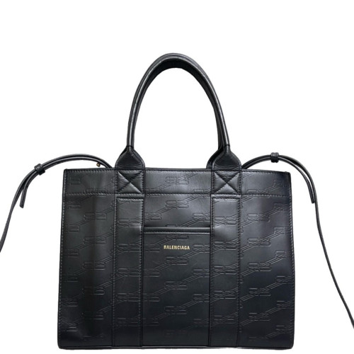 Balenciaga Logo Embossed Tote Bag Calfskin Black Balenciaga Logo Embossed Tote Bag Calfskin Black