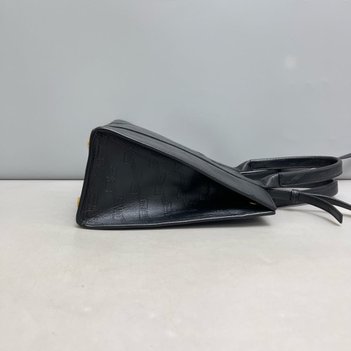 Balenciaga Logo Embossed Tote Bag Calfskin Black Balenciaga Logo Embossed Tote Bag Calfskin Black