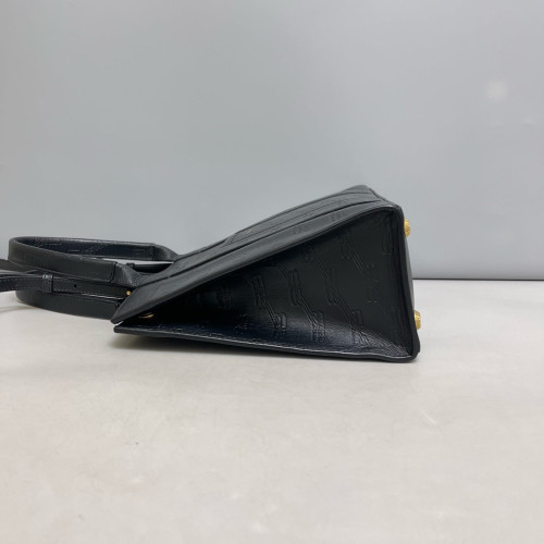 Balenciaga Logo Embossed Tote Bag Calfskin Black Balenciaga Logo Embossed Tote Bag Calfskin Black