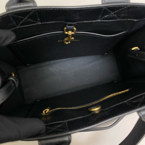 Balenciaga Logo Embossed Tote Bag Calfskin Black Balenciaga Logo Embossed Tote Bag Calfskin Black
