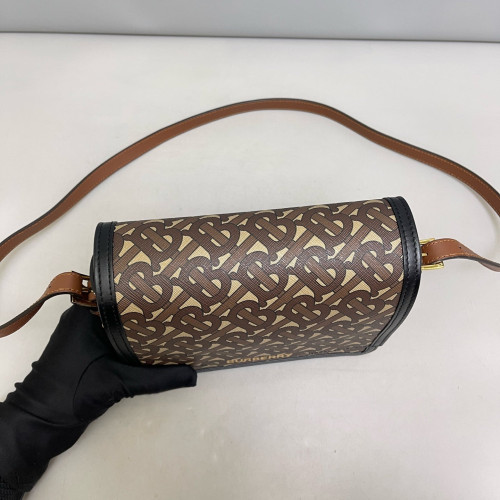 Burberry Small Grace Crossbody Bag Monogram Calfskin Brown Black Beige