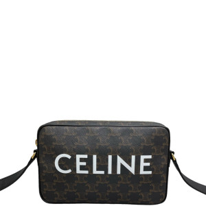 Celine Camera Case Triomphe Black Brown Celine Camera Case Triomphe Black Brown