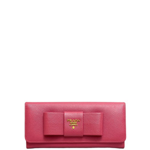 Prada Continental Wallet Saffiano Calfskin Fuchsia Prada Continental Wallet Saffiano Calfskin Fuchsia