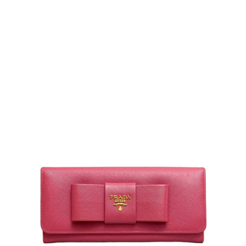 Prada Continental Wallet Saffiano Calfskin Fuchsia